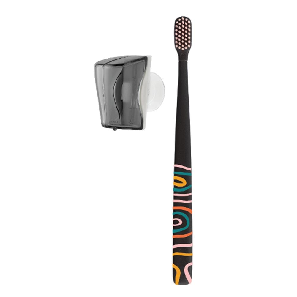 FLIPPER TWIGO BASIC COMBO ADULT TOOTHBRUSH + TOOTHBRUSH HOLDER F30804-00 SMOKE
