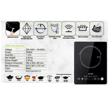 KHIND CERAMIC COOKER IRC2000 2000W 6 MENU