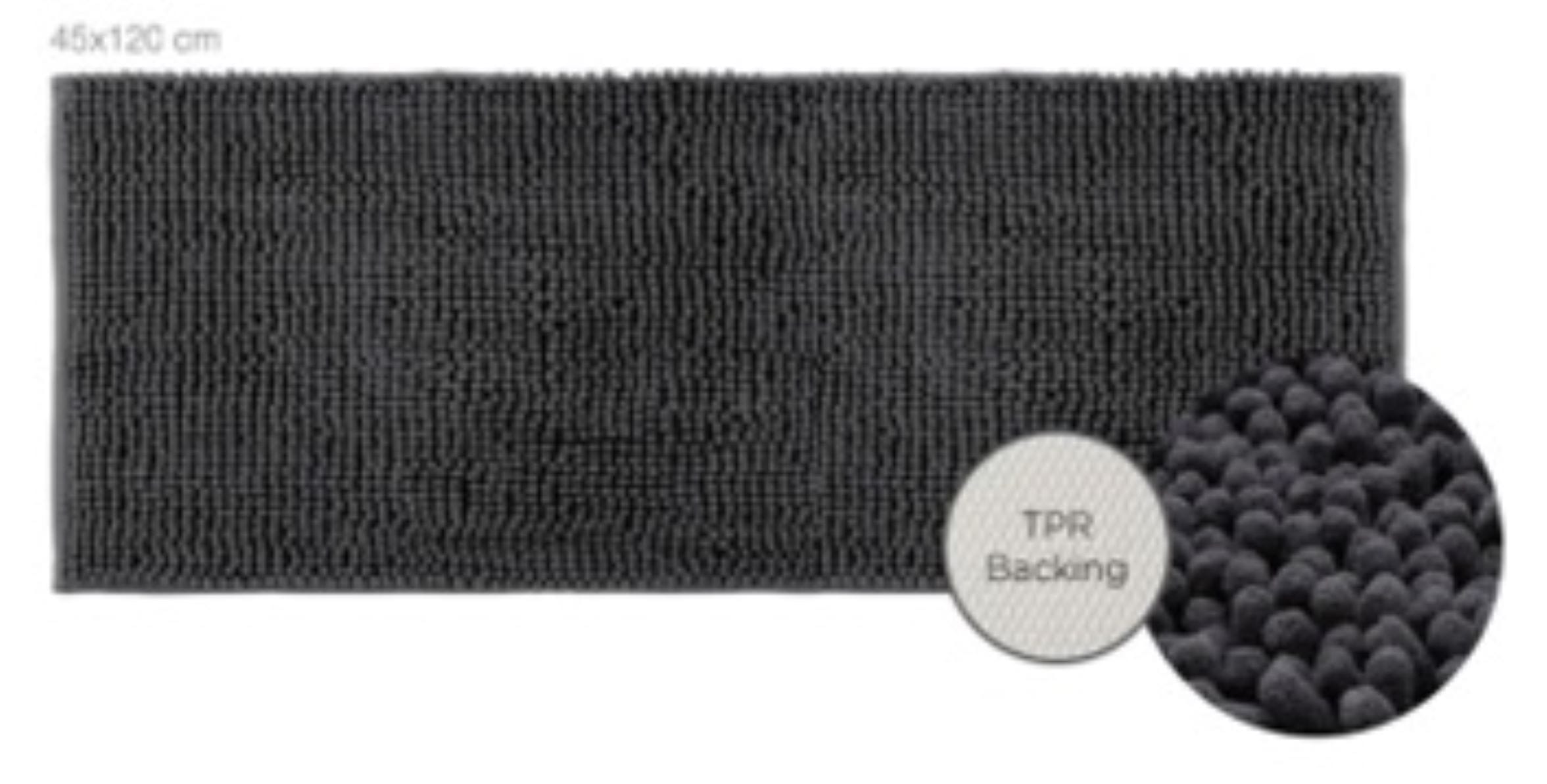 HLS RUG CHENILLE 45X120CM DARK GRAY
