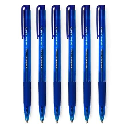 UNICORN BALL PEN 6 PIECES BLUE UBP-323R