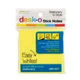 UNICORN STICK NOTE 76X76MM 100 PIECES YELLOW 122Y
