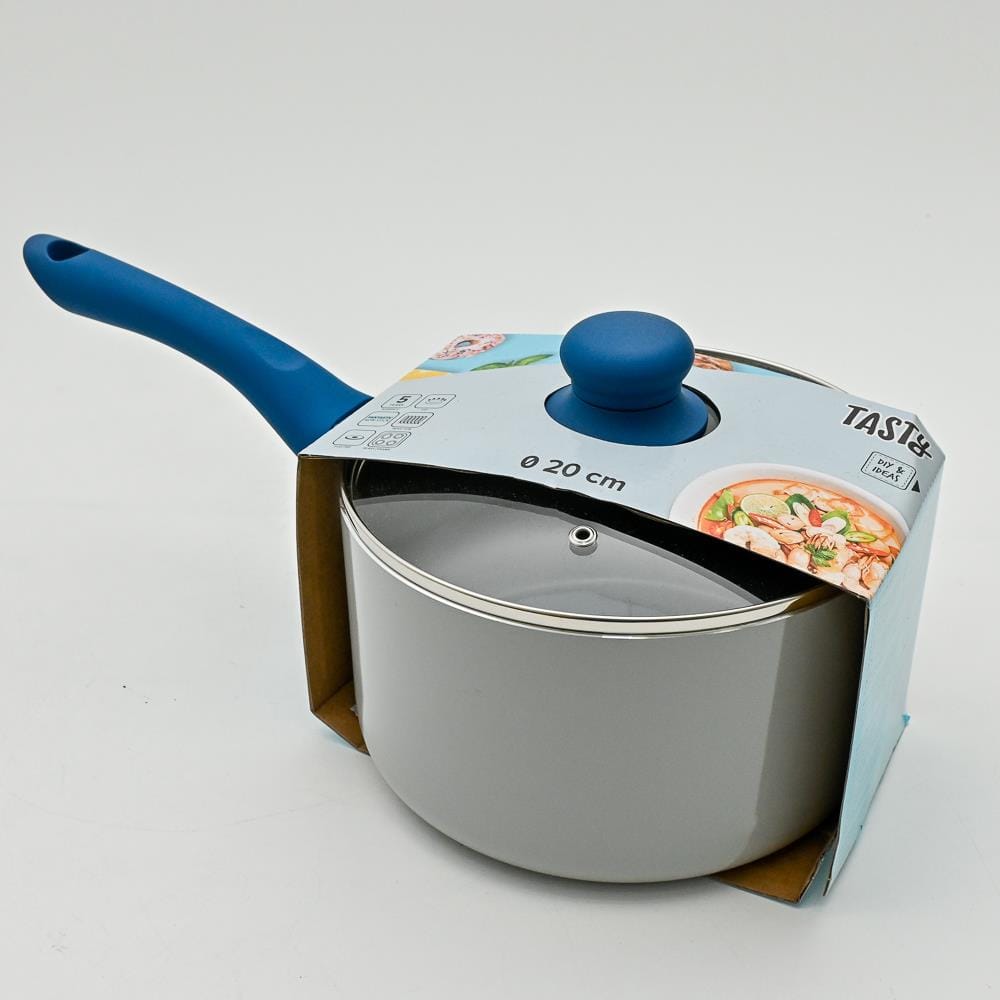 TASTY NON-STICK SAUCEPAN 20CM WITH GLASS LID & OIL DOSAGE SYSTEM 678547