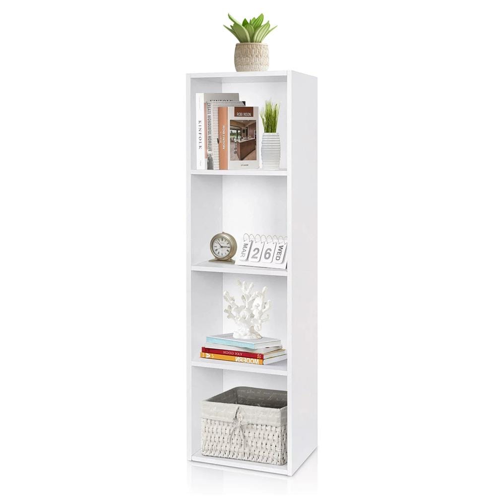 OPEN SHELF 4 TIER RACK CABINET WHITE