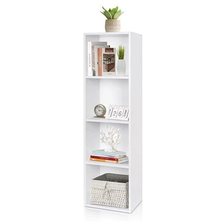OPEN SHELF 4 TIER RACK CABINET WHITE