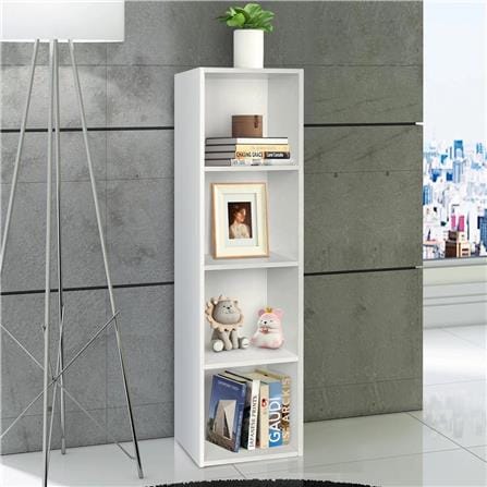 OPEN SHELF 4 TIER RACK CABINET WHITE