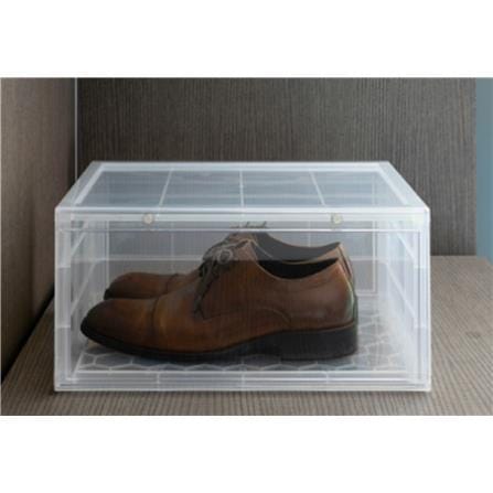 SHOES BOX STACKO MAGNETIC LOCK 37x28X18.3CM 1016 CLEAR