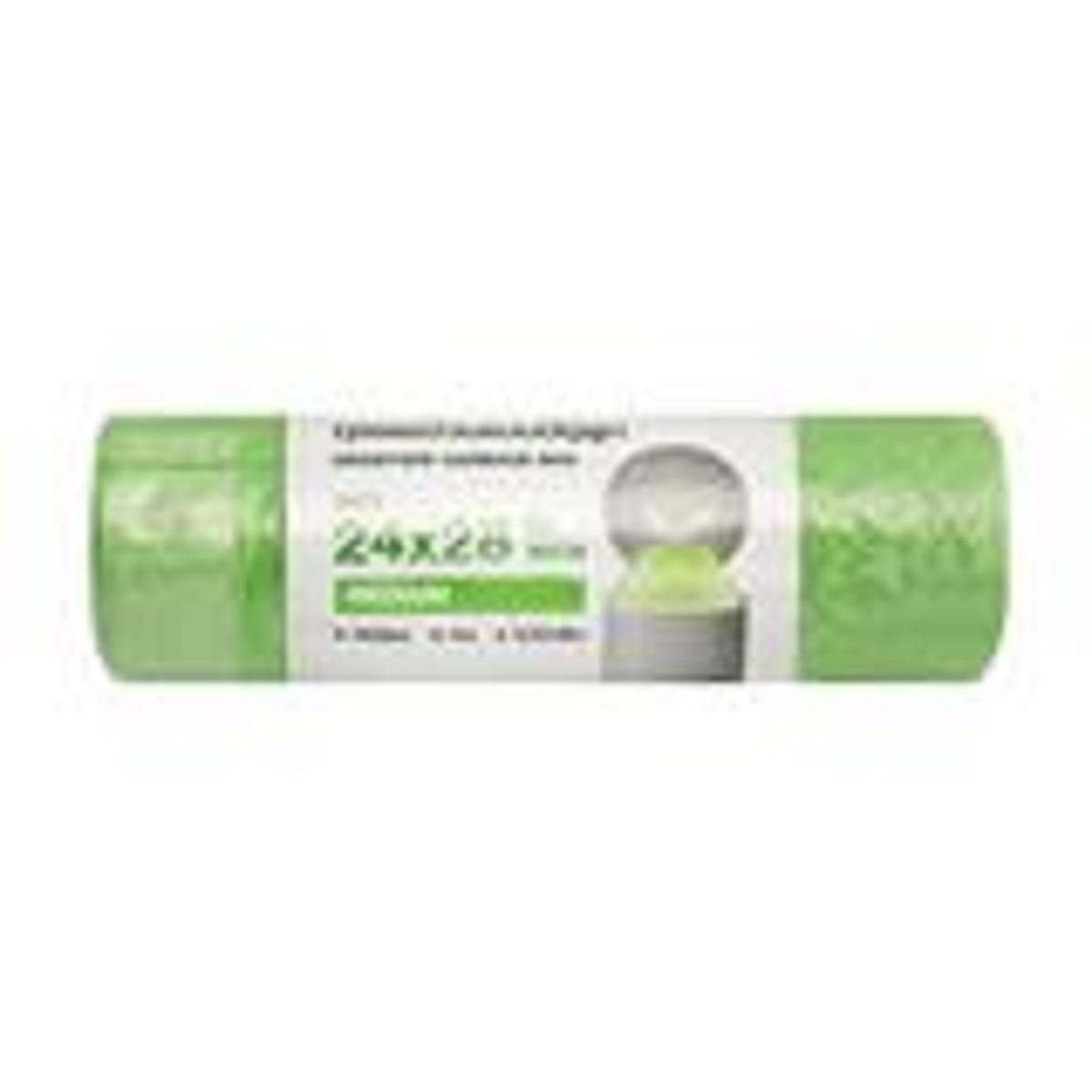 GARBAGE BAGS ROLL WITH ROPE ACCO 24X28" 15PCS GREEN