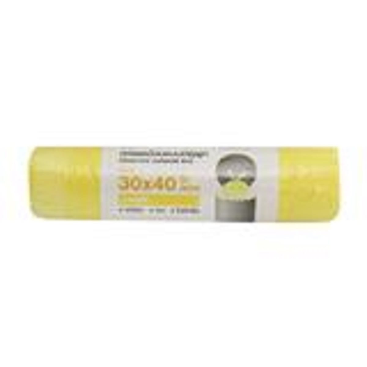 GARBAGE BAGS ROLL WITH ROPE ACCO 30X40" 10PCS YELLOW