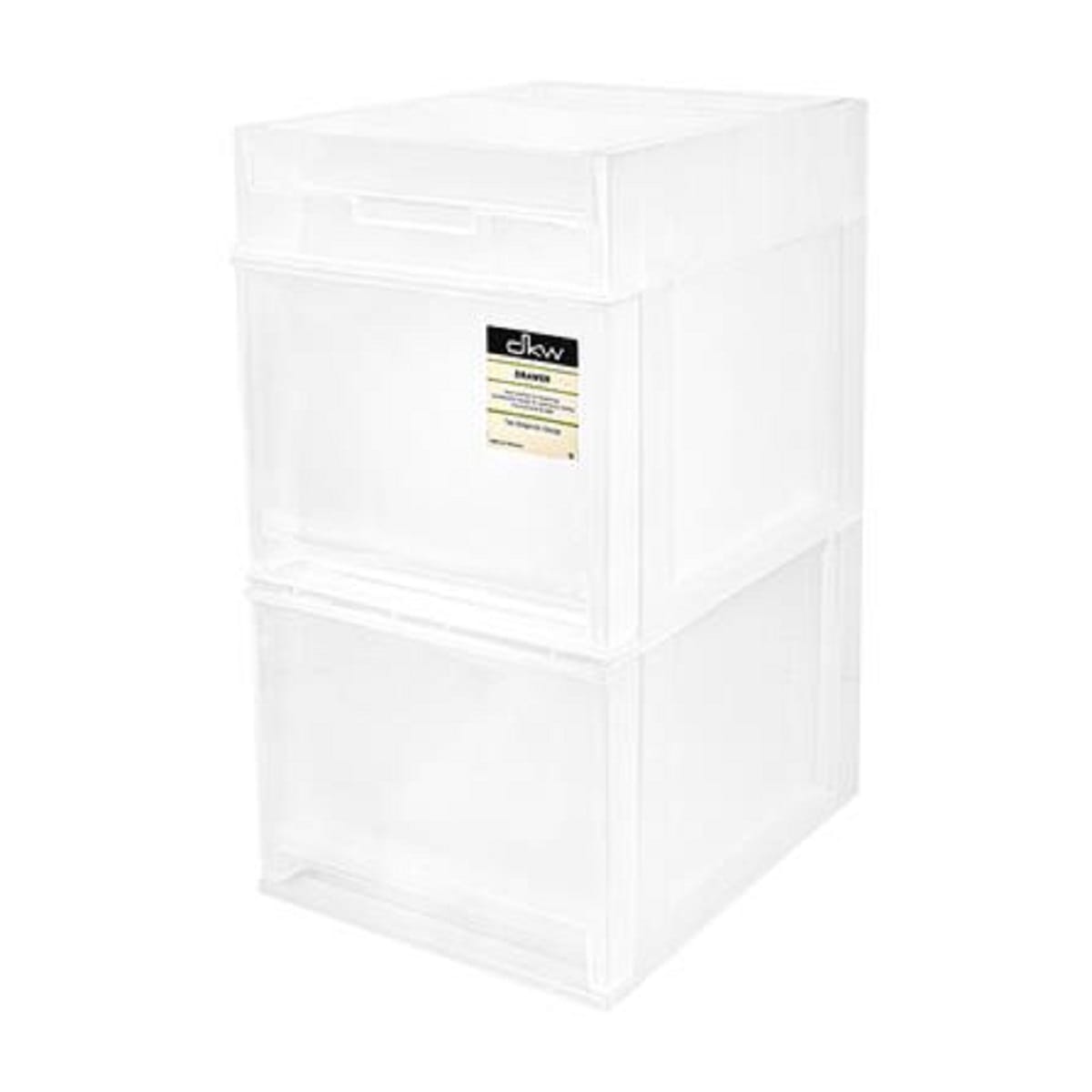 2 TIER MINI DRAWER DKW HH-463/2T 17X21.2X32CM CLEAR/WHITE