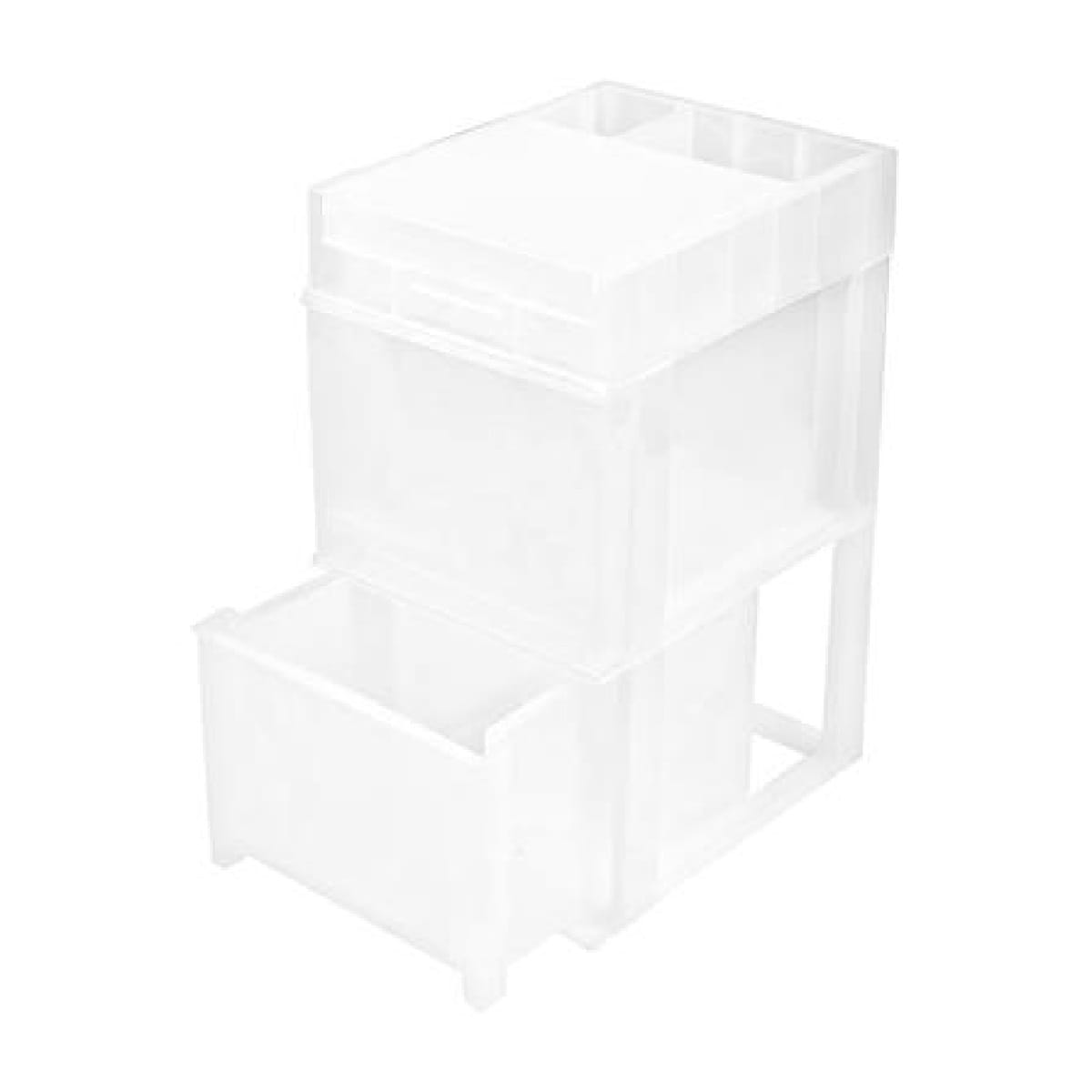 2 TIER MINI DRAWER DKW HH-463/2T 17X21.2X32CM CLEAR/WHITE