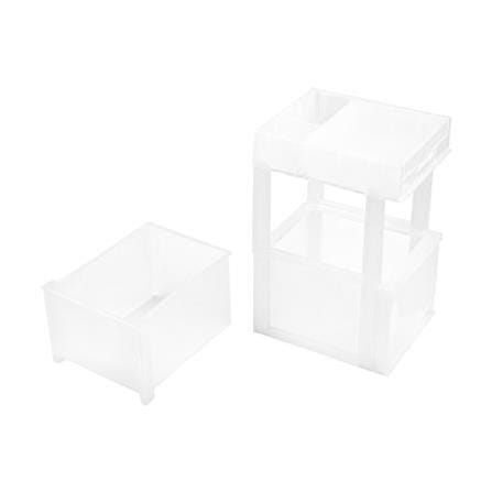 2 TIER MINI DRAWER DKW HH-463/2T 17X21.2X32CM CLEAR/WHITE