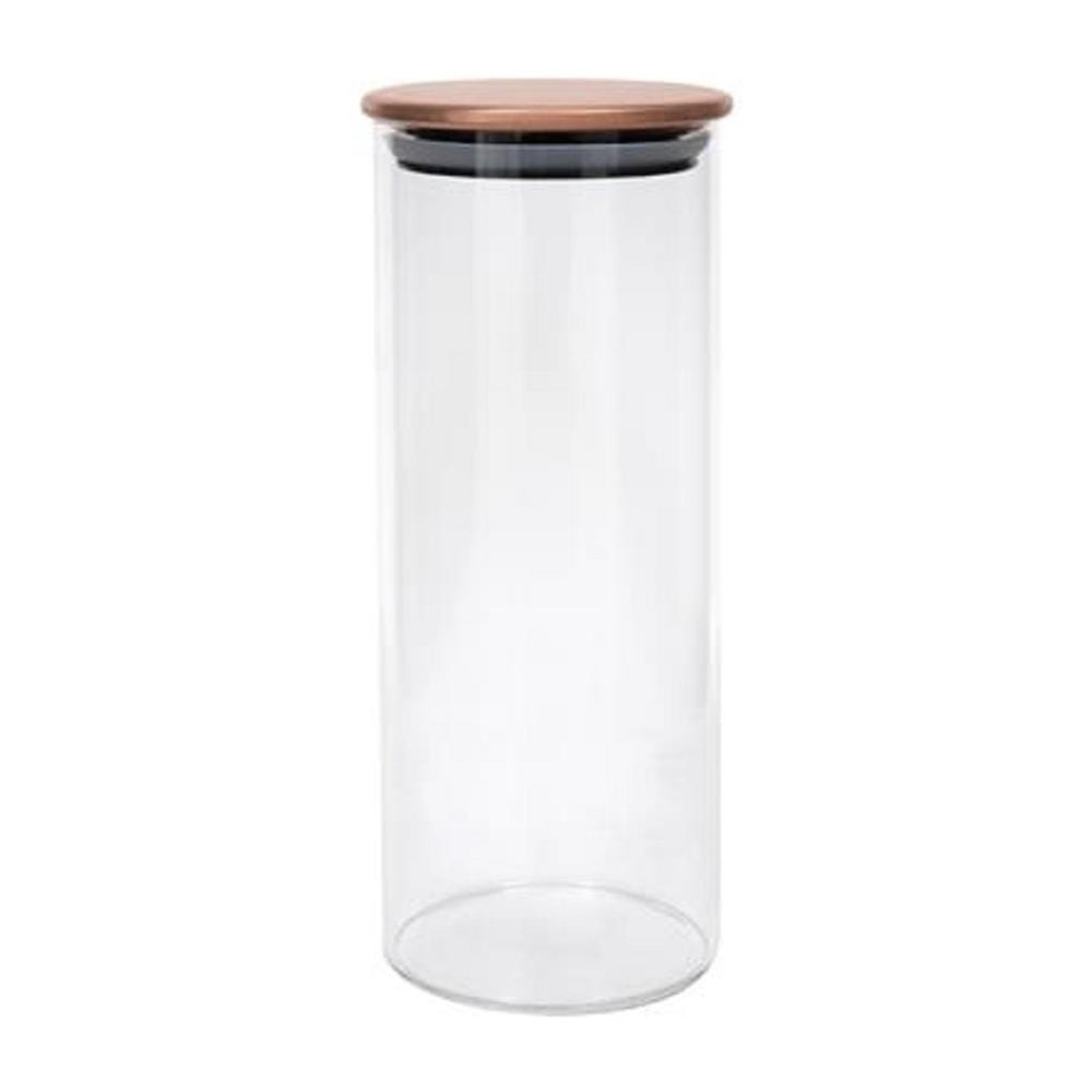 GLASS CANISTER WITH PULL LID KECH SS SLIM L 0.9L CLEAR