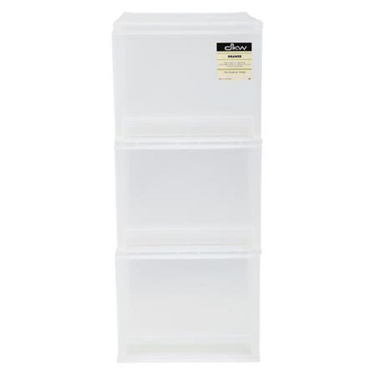 3 TIER MINI DRAWER DKW HH-463/3 17X21.2X41.3CM WHITE/CLEAR