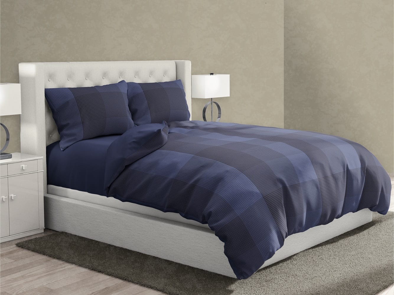 NORDIC HOME DUVET COVER COOL TOUCH SUPER SINGLE JUNO BLUE