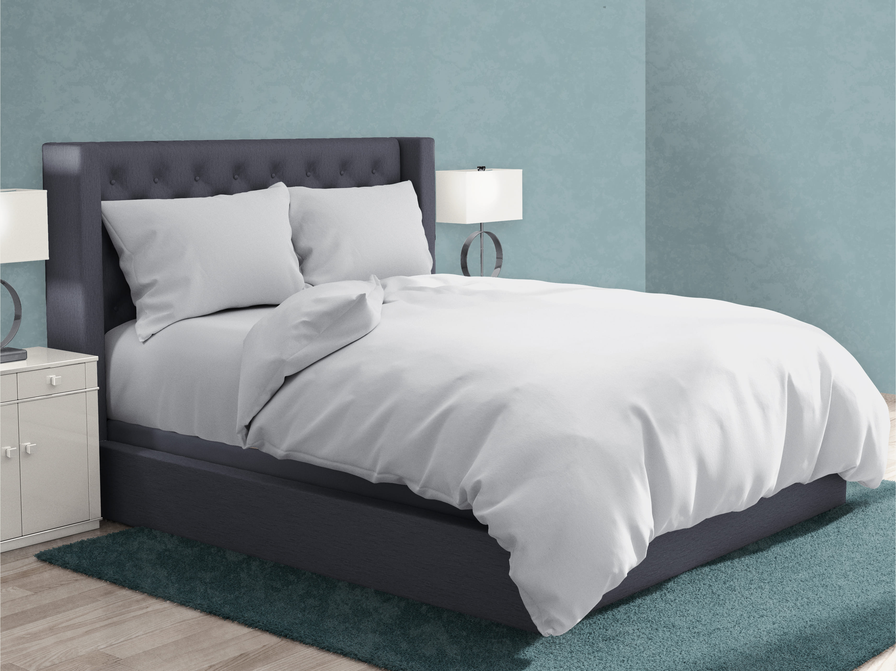 NORDIC HOME FITTED SHEET SET COOL TOUCH QUEEN DIA WHITE