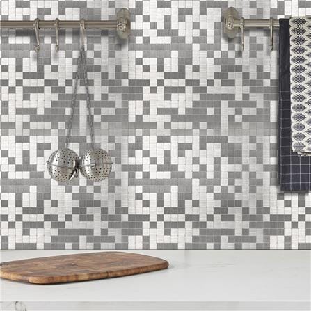 TARA PEEL & STICK ALUMINIUM WALL STICKER 30.5X30.5CM SMALL SQUARE 2IN1
