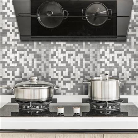 TARA PEEL & STICK ALUMINIUM WALL STICKER 30.5X30.5CM SMALL SQUARE 2IN1