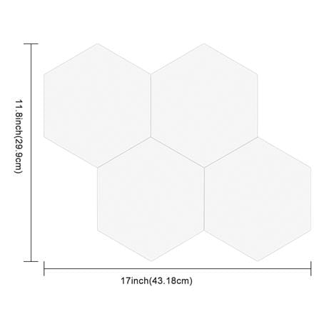 TARA PEEL & STICK ALUMINIUM WALL STICKER 30.1X26.1CM HEXAGON WHITE 2IN1