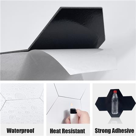 TARA PEEL & STICK ALUMINIUM WALL STICKER 30.1X26.1CM HEXAGON WHITE 2IN1