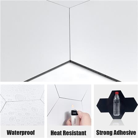 TARA PEEL & STICK ALUMINIUM WALL STICKER 30.1X26.1CM HEXAGON WHITE 2IN1