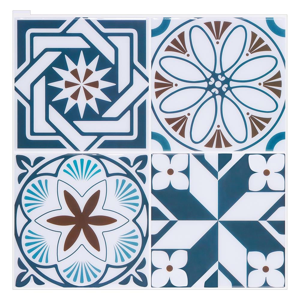 TARA PEEL & STICK VINYL WALL STICKER 30.5X30.5CM MOROCCAN BLUE 2IN1
