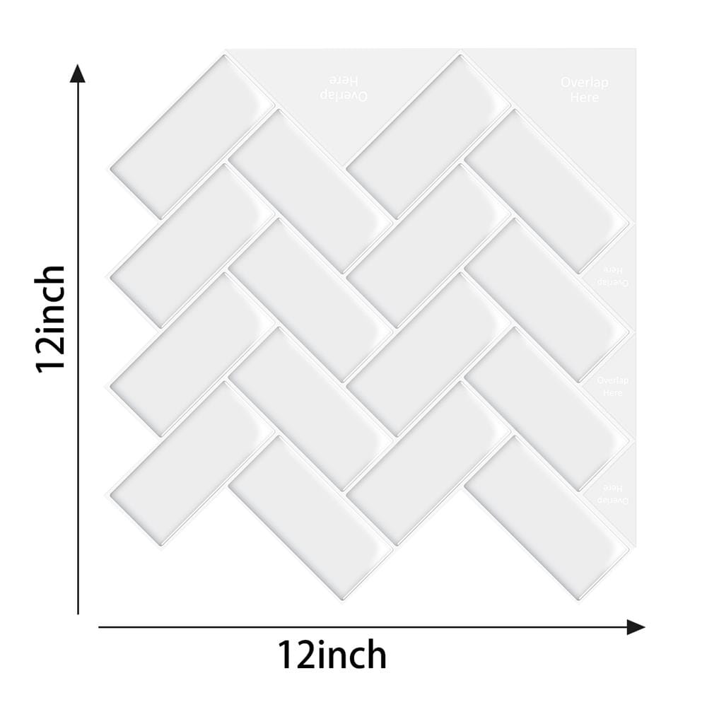 TARA PEEL & STICK VINYL WALL STICKER 30.5X30.5CM HERRINGBONE 2IN1