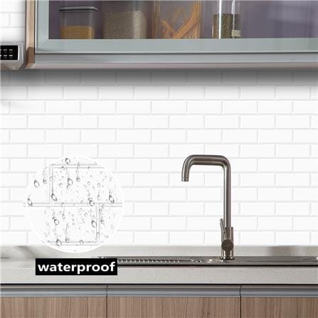 TARA PEEL & STICK VINYL WALL STICKER 30.5X30.5CM WHITE BRICK 2IN1