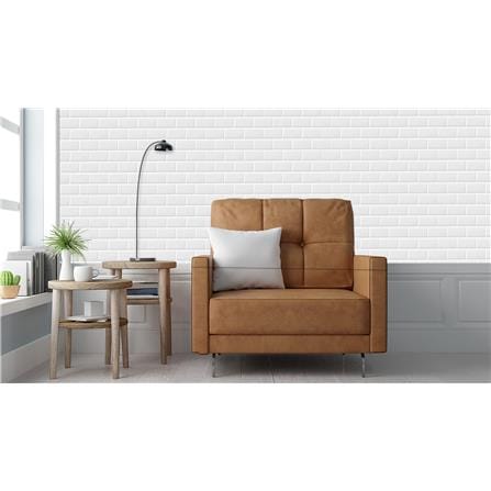 TARA PEEL & STICK VINYL WALL STICKER 30.5X30.5CM WHITE BRICK 2IN1