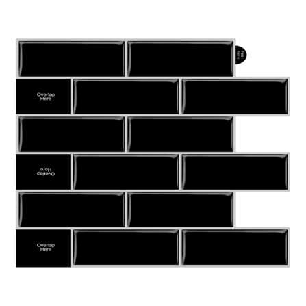 TARA PEEL & STICK VINYL WALL STICKER 30.5X30.5CM BLACK BRICK 2IN1