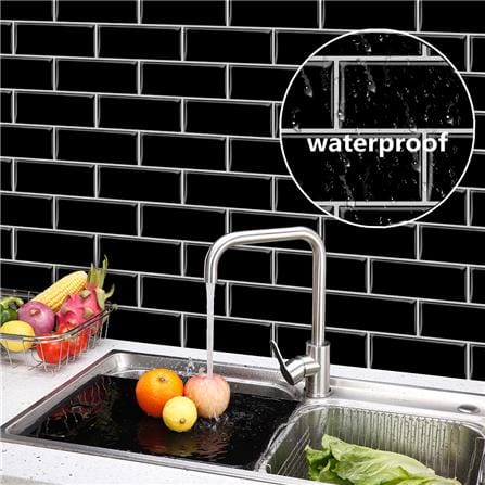 TARA PEEL & STICK VINYL WALL STICKER 30.5X30.5CM BLACK BRICK 2IN1