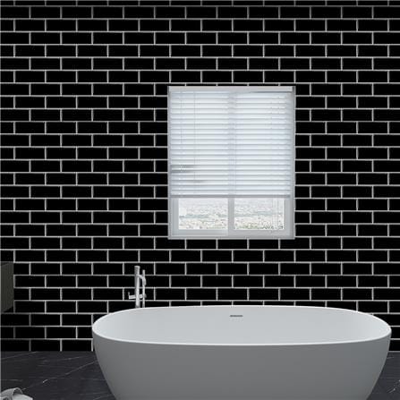 TARA PEEL & STICK VINYL WALL STICKER 30.5X30.5CM BLACK BRICK 2IN1