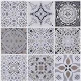 TARA PEEL & STICK VINYL WALL STICKER 30.5X30.5CM MOROCCAN GREY 2IN1