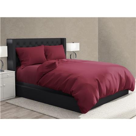 NORDIC HOME FITTED SHEET SET COOL TOUCH SUPER SINGLE JUNO RED