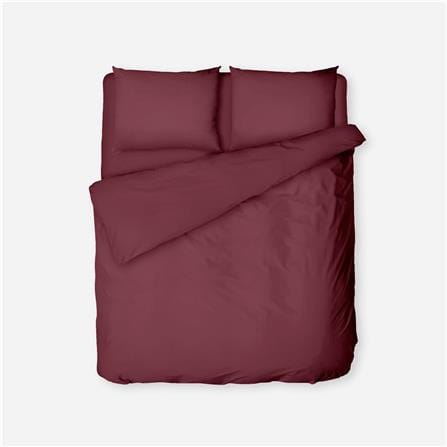 NORDIC HOME FITTED SHEET SET COOL TOUCH SUPER SINGLE JUNO RED