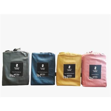 NORDIC HOME FITTED SHT SET CRISP & FRESH SUPER SINGLE DARK SHADOW