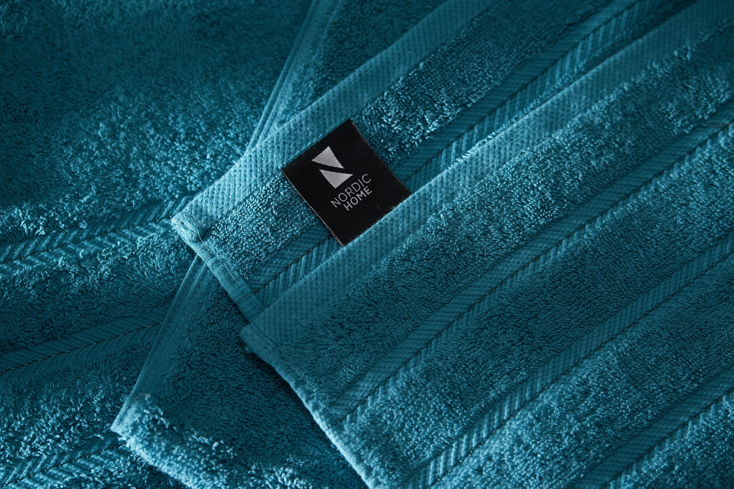 NORDIC HOME BATH SHEET IBIZA COTTON 100X150CM TEAL