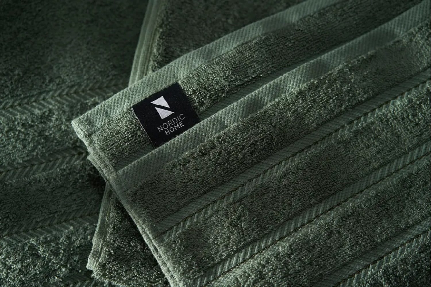 NORDIC HOME BATH SHEET IBIZA COTTON 100X150CM BRONZE GREEN