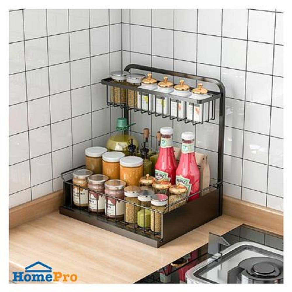 2 TIER  SPICE RACK BLACK MODISH KECH YS-20621P