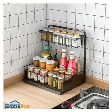 2 TIER  SPICE RACK BLACK MODISH KECH YS-20621P