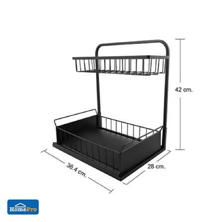 2 TIER  SPICE RACK BLACK MODISH KECH YS-20621P