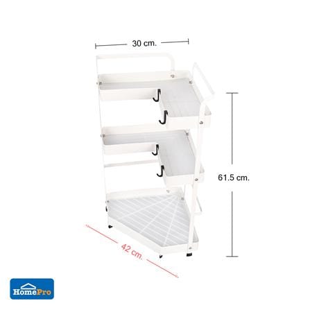 3-TIER CORNER RACK KECH MODISH WHITE YS-20646P