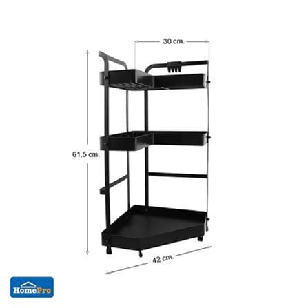 3TIER CORNER RACK KECH MODISH BLACK YS-20646P