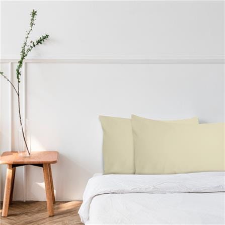 HLS PILLOWCASE COTTON SATEEN CREAM 2PCS