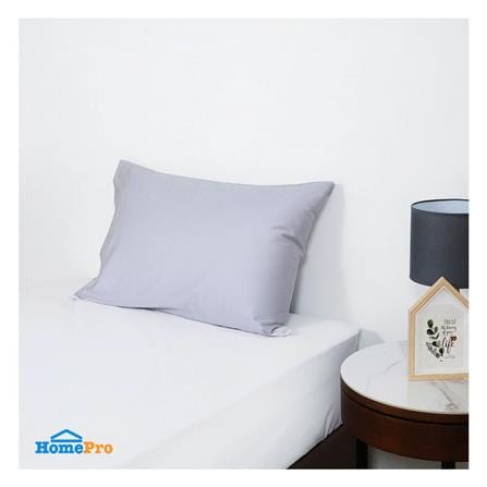 HLS PILLOWCASE COTTON SATEEN LIGHT GREY 2PCS