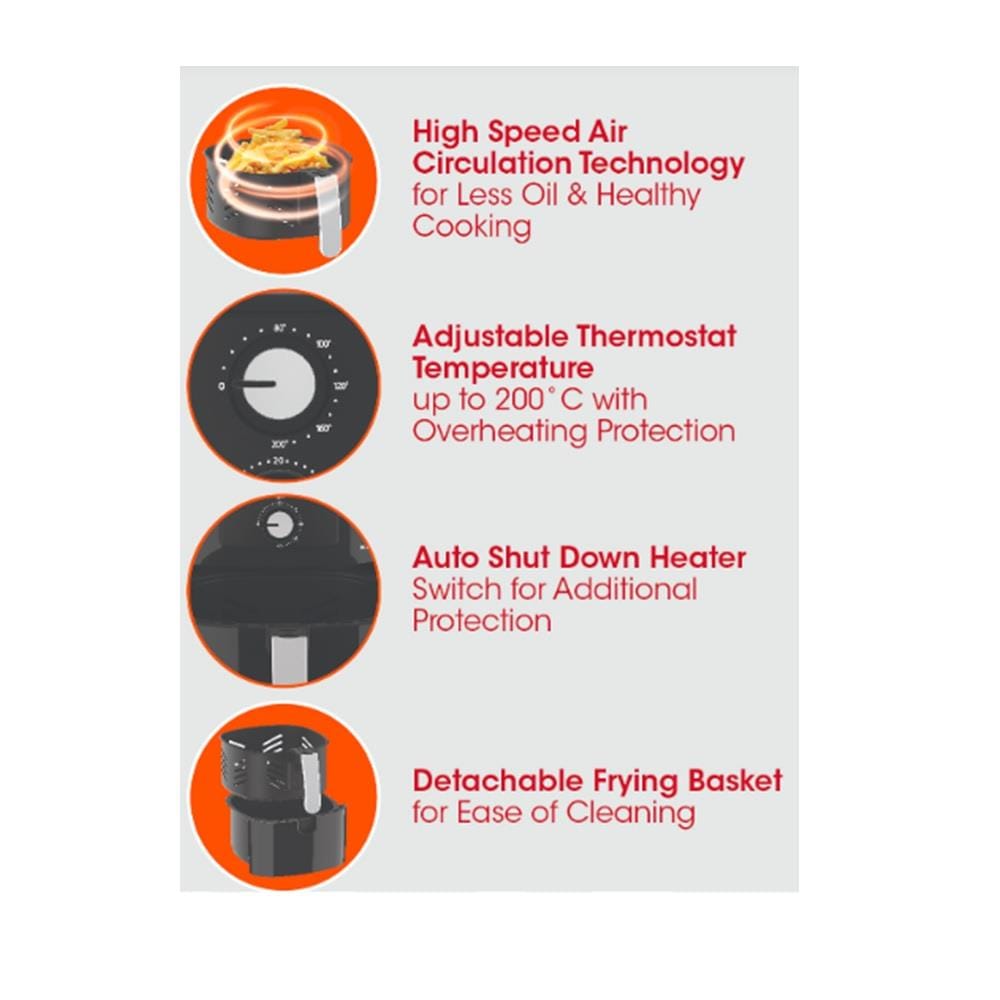 KHIND AIR FRYER ARF45 1400W 4.5L ANA