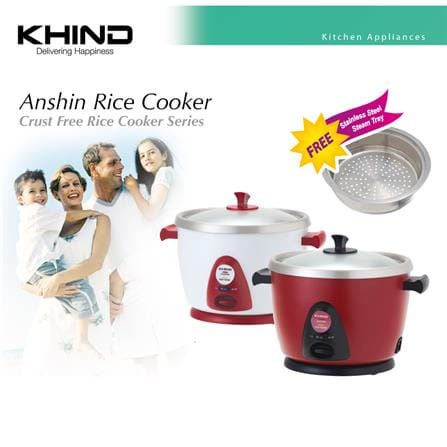 KHIND CONVENTIONAL RICE COOKER RC118M RED ALPHA 600W 1.8L