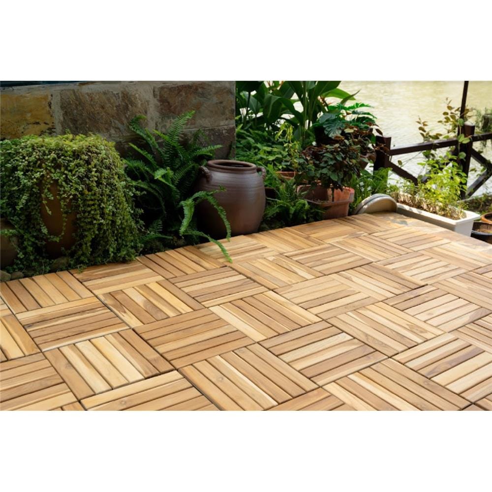 BeNK ACACIA DECK TILE 6SLAT 30X30 LIGHT BROWN