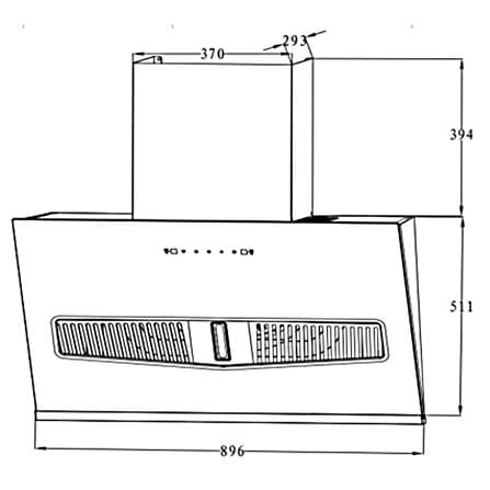 FABER CHIMNEY HOOD FABERJET PRIMERA 90BK 1800M3/H