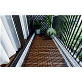 BeNK ACACIA DECK TILE 6SLAT 30X30 DARK BROWN