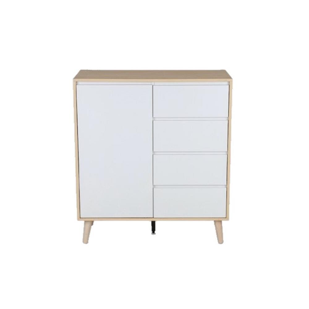 HIGH CABINET SIDEBOARD 90CM OAK/WHITE